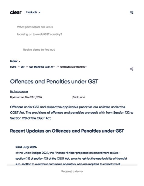 Offences and Penalties under GST - Index HOME GST GST-PENALTIES-AND-AP ...