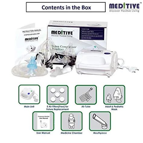 Meditive Handy Respiratory Nebulizer Inhaler, With complete mask kits,