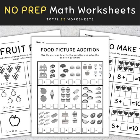 Pre-K Math Centers: NO PREP, Math Addition Worksheets, Fun Math ...