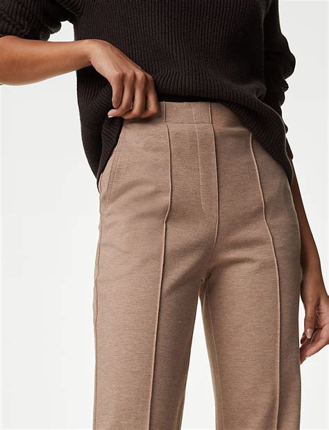 Buy Jersey Straight Leg Trousers at Marks & Spencer