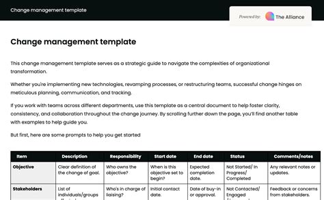 Change Management Template Example 的图像结果