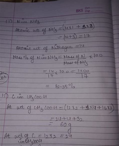 Calculate the mass percentage of the following elements in the given ...