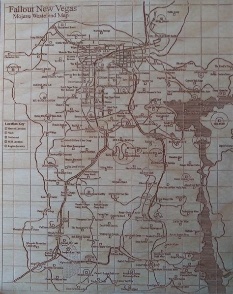 My partner got me this awesome wooden map of New Vegas : r/gaming