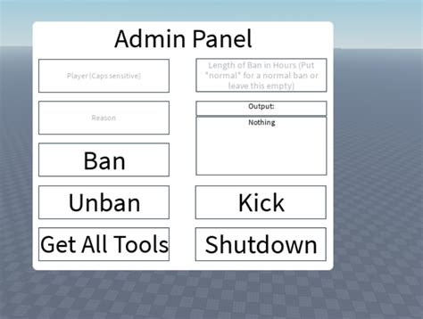 Image result for Admin Panel Roblox Example