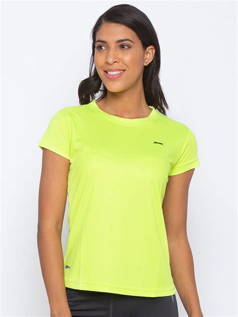 Buy Black Panther Women Lime Green Solid T Shirt - Tshirts for Women ...