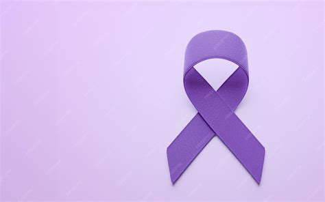 Premium Photo | Pancreatic cancer purple ribbon as a symbol of ...