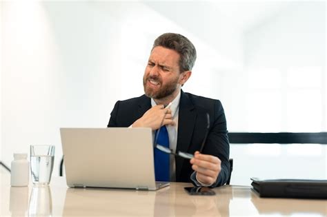 Stressed business man in office stressed business man feel bad while ...