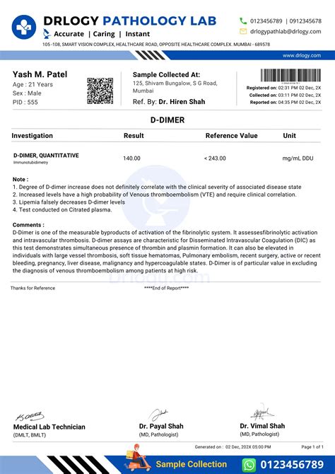 Image result for D-dimer Normal Lab Range