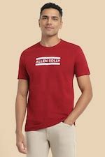 Buy Men Maroon Graphic Print Crew Neck T-shirt Online - 550870 | Allen ...