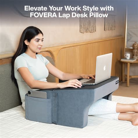 FOVERA Lap Desk Pillow | Perfect for Using on Bed, Sofa & Floor | Heig ...