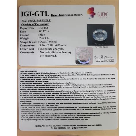 2.67/CT Natural Blue Sapphire with Govt Lab Certificate-BLUSA9T | Gem ...
