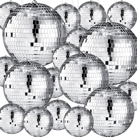 17 Pack Large Disco Ball Hanging Disco Ball Small Disco Ball Mirror ...