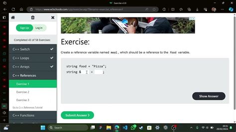 Image result for W3school.com CArray Exercise with Answer