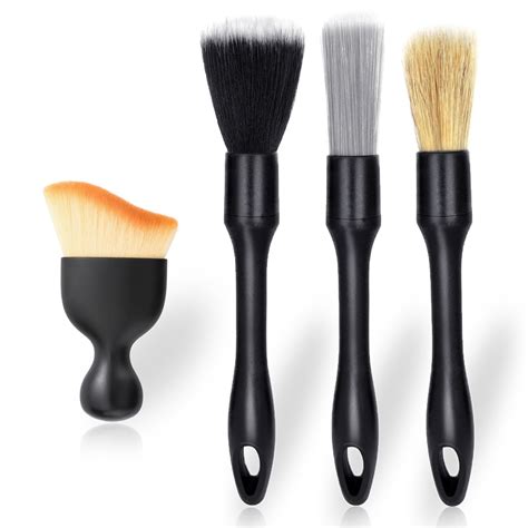 Amazon.com: 4 PCS Car Detailing Brush Set for Cleaning Interior or Exterior, Boars Bristle ...