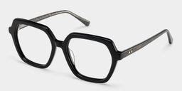Devon Black Hexagon Glasses Frames with Dark Grey Sparkling | ZEELOOL