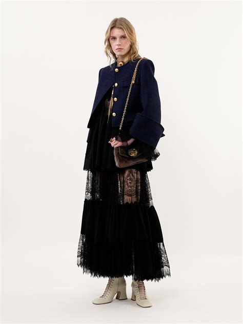 Chloé Scoop Neck Puff Sleeve Top In Silk Georgette & Lace | Chloé US