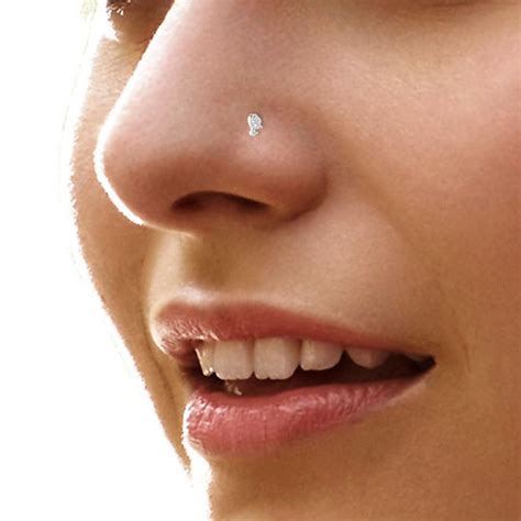 14K Gold Serene Swirl Design 0.036ct Lab Grown Diamond Nose Pin ...