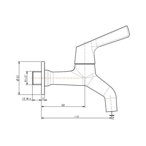 American Standard WC Area Bib Cock Winston FFAST602-000500BF0 - Chrome ...