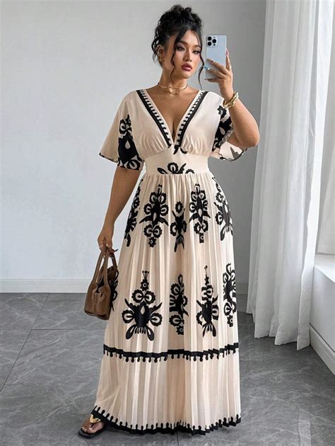 SHEIN Tall Plus Size Women High-Waist Elegant Plaid Ruched Jumpsuit ...