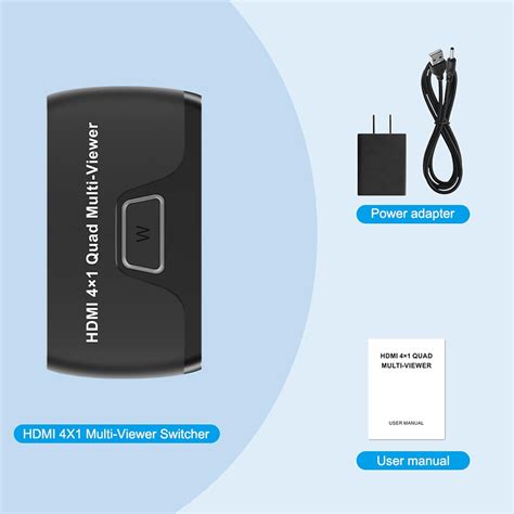 Buy Quad Multi HDMI Viewer 4 in 1 Out HDMI Switcher 4 Ports Seamless ...