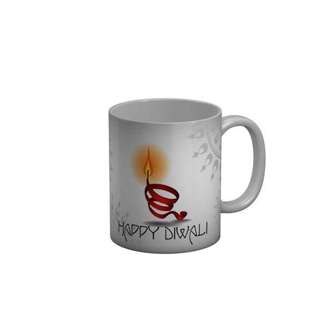 FunkyDecors Diwali Wishes Happy Diwali Special Diwali Ceramic Mug, 350