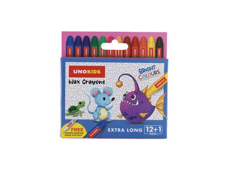 Unomax Wax Crayons Extra Long 12 + 1 Shades (Pack of 10) Buy Online