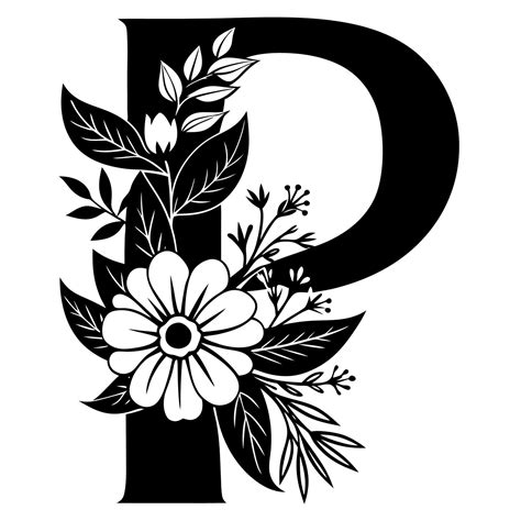 Curly Letter P Silhouette