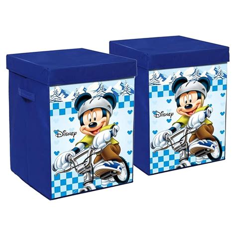 Urbane Home Disney Mickey Print Foldable Laundry Basket|Clothes Storage ...
