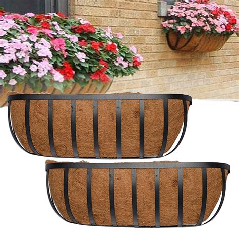 Buy Metal Wall-ed Half Moon Shaped Coconut Liner er Basket Hanging er ...