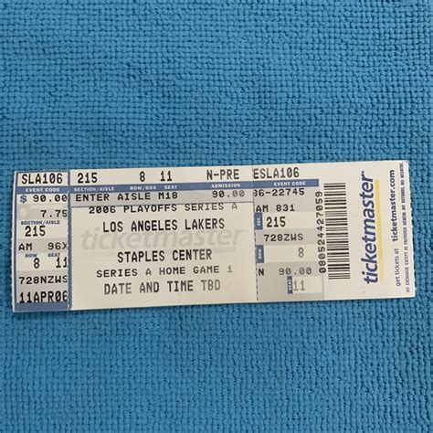 4/28/2006 Lakers Vs Suns Ticket Stub, Game 1 First Round Of Playoffs | eBay