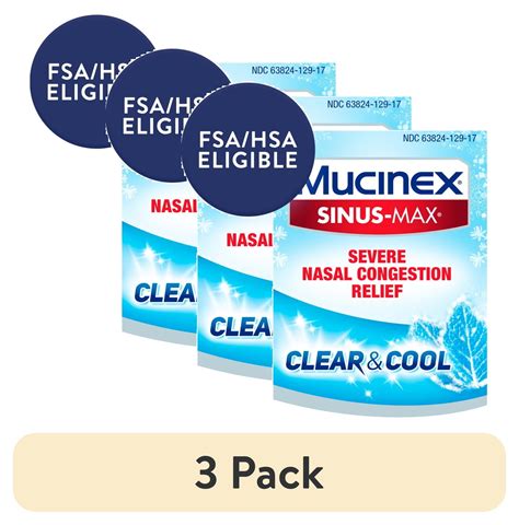 (3 pack) Mucinex Sinus-Max Nasal Decongestant Spray, Severe Nasal ...