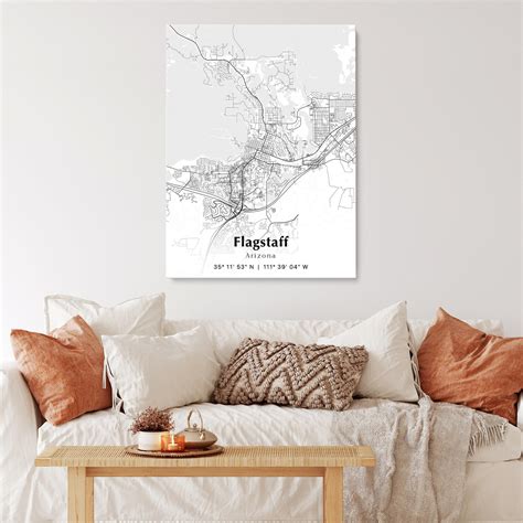 Flagstaff City Map Print, Flagstaff Arizona Map Poster, USA City Street ...
