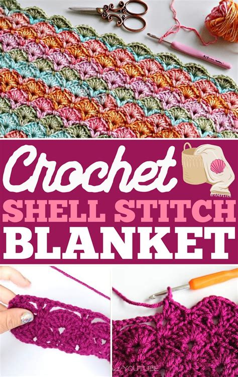 Shell Stitch Blanket Tutorial 的图像结果