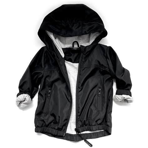 Kids Windbreaker Jacket - Black - Little Bipsy Collection