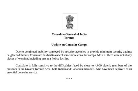 India Canada Row - India cancels more consular camps in Canada amid ...