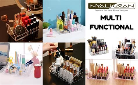 NYALKARAN Acrylic Cosmetic Organizer 16 Compartments for Makeup and ...