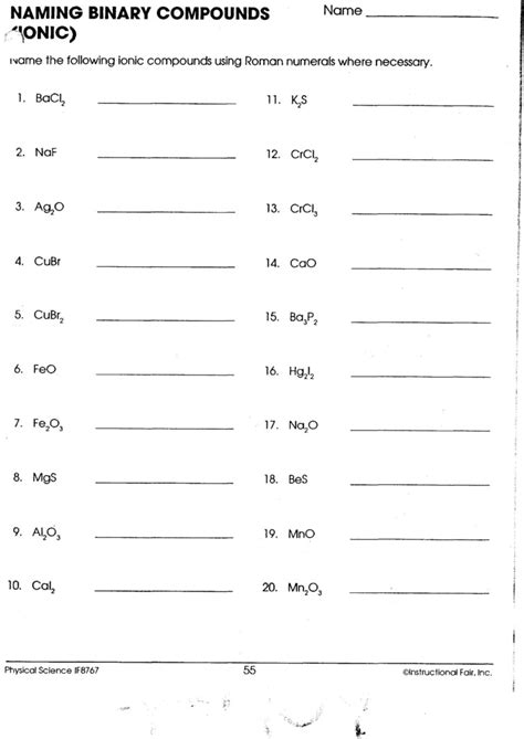 Image result for Ionic Compound Formulas Worksheet