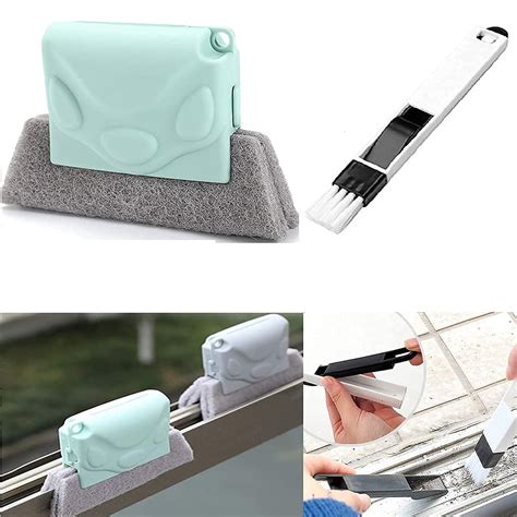 ARUZEN Combo of Window Groove Frame Cleaning Brush and Dust Cleaning ...