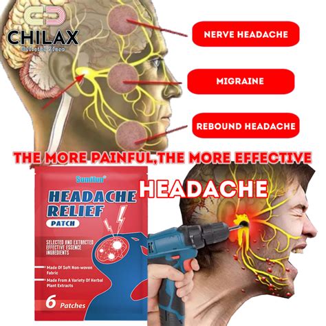 Headache Pain Relief Patch Soothing Migraine Dizziness Heat Treatment Patch Sakit Kepala ... - headache and pain relief