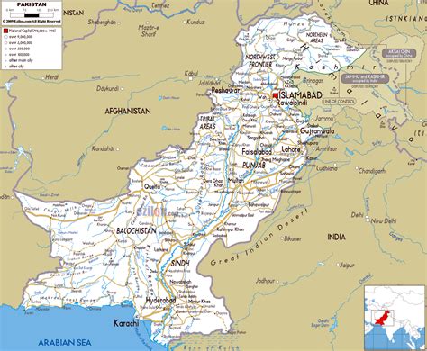 Large road map of Pakistan with cities and airports | Pakistan | Asia ...