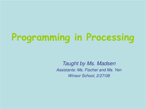 Processing Program 的图像结果
