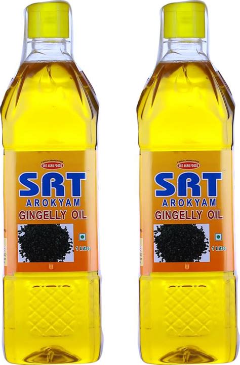 SRT 1LTR AGMARK Grade 1 Gingelly Oil Pack of 2 Sesame Oil Plastic ...