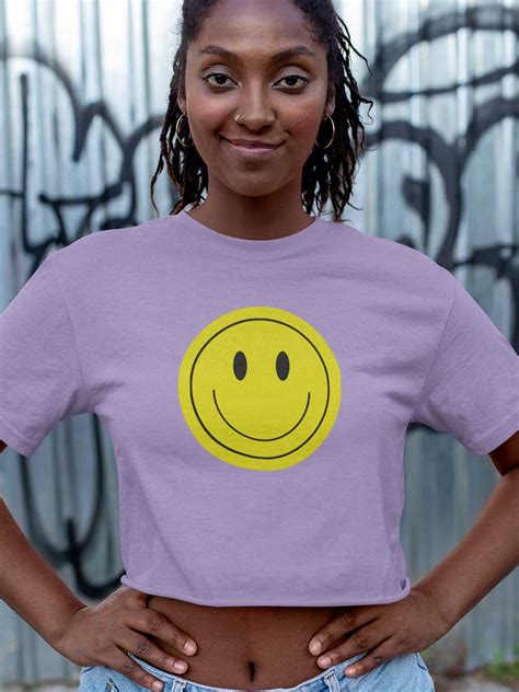 Smiley - Iris Lavender Cotton Crop Top – Gochi
