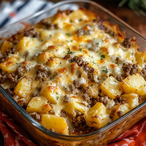 Easy 5-Ingredient Hamburger & Potato Casserole Recipe