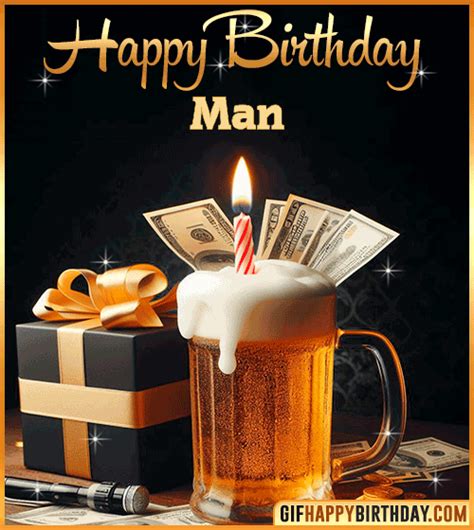 🎉 Happy Birthday Man GIF 🎂 Funny & Personalized Animated Wishes