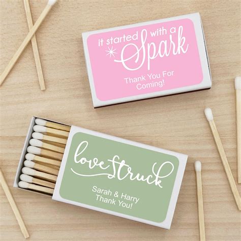 Wedding Favor Matches, the Perfect Match, Get Lit, Sparks Flew ...