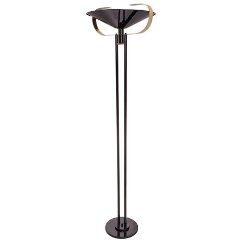 Deco Period Brass Torchiere Floor Lamp at 1stDibs