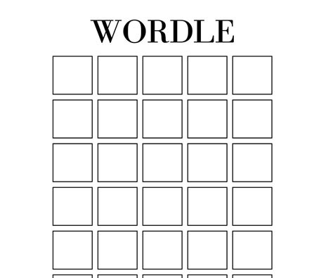 Wordle Game | Wordle Board Printable | Blank Puzzle Template | PDF ...