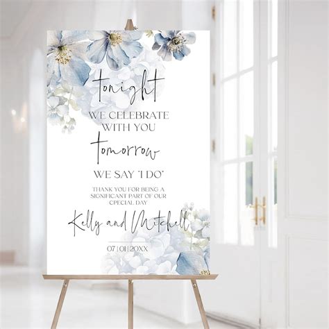 Amazon.com: Blue The Night Before Sign For Rehearsal Dinner, Welcome To ...