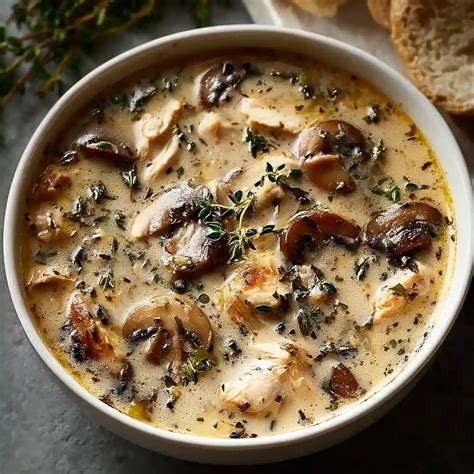 Creamy Rotisserie Chicken Mushroom Soup | Easy Recipe